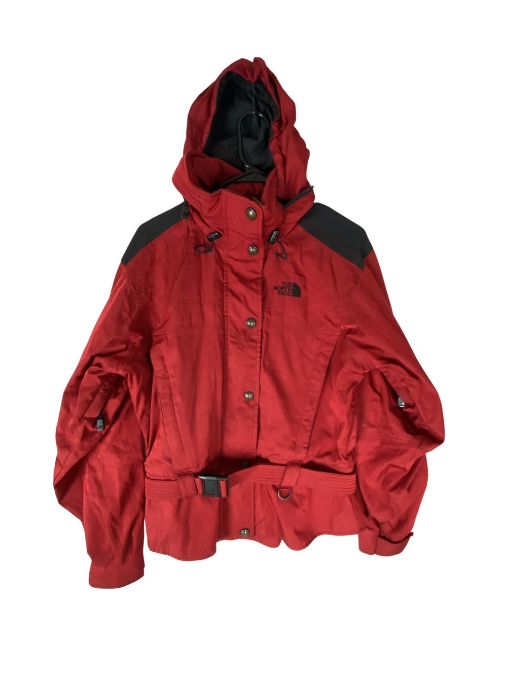 Vintage The North Face Jacket Womens 10 Red Hooded Belted Ski Snow Fleece 90s